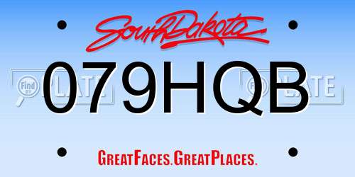 079HQB South Dakota License Plate