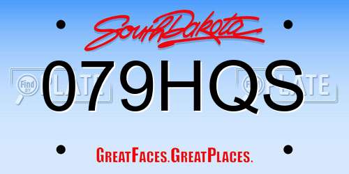 079HQS South Dakota License Plate