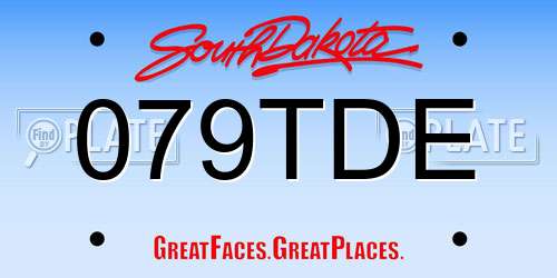 079TDE South Dakota License Plate