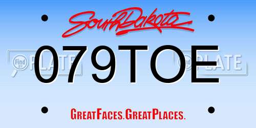 079TOE South Dakota License Plate