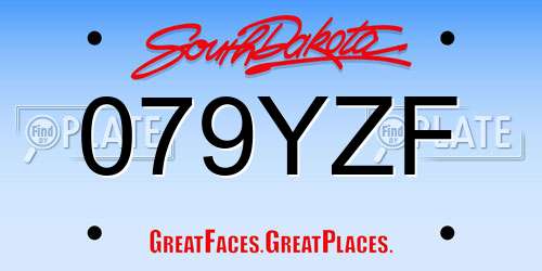 079YZF South Dakota License Plate