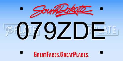 079ZDE South Dakota License Plate