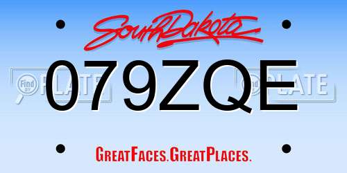 079ZQE South Dakota License Plate
