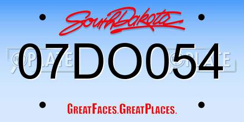 07DO054 South Dakota License Plate