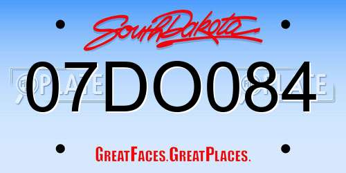 07DO084 South Dakota License Plate
