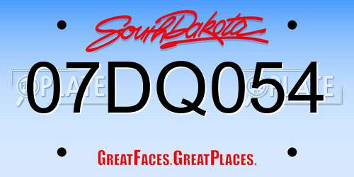 07DQ054 South Dakota License Plate