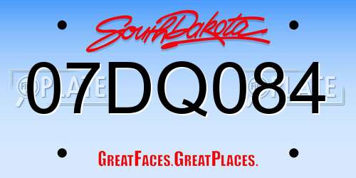 07DQ084 South Dakota License Plate