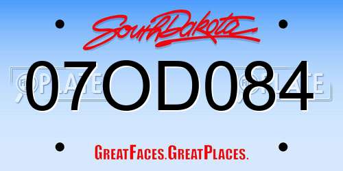 07OD084 South Dakota License Plate