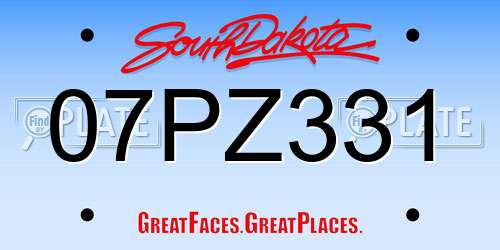07PZ331 South Dakota License Plate