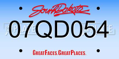 07QD054 South Dakota License Plate