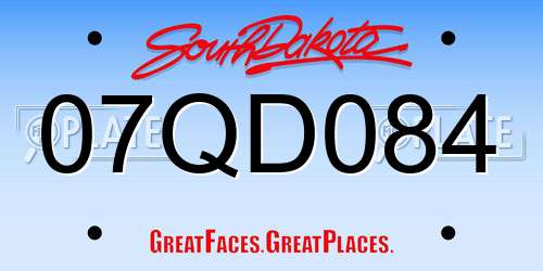 07QD084 South Dakota License Plate