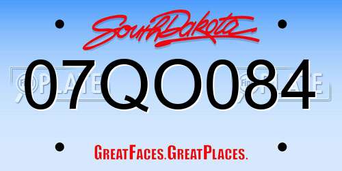 07QO084 South Dakota License Plate