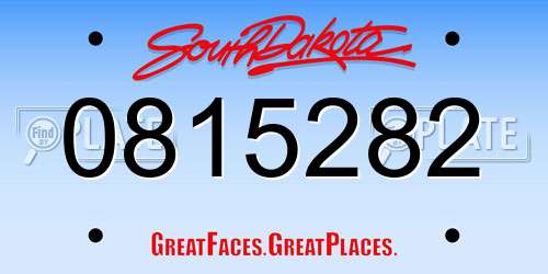 0815282 South Dakota License Plate
