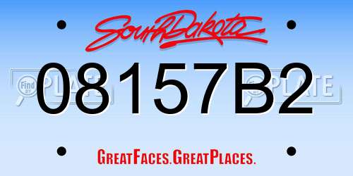 08157B2 South Dakota License Plate
