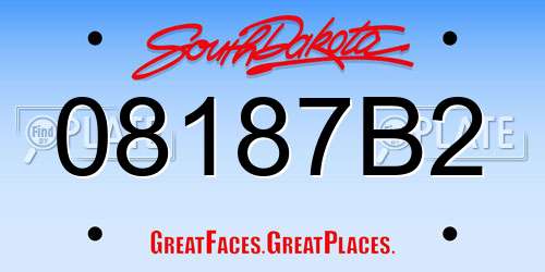 08187B2 South Dakota License Plate