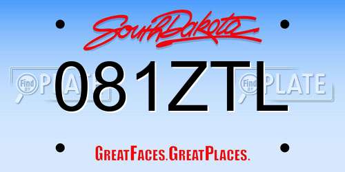 081ZTL South Dakota License Plate