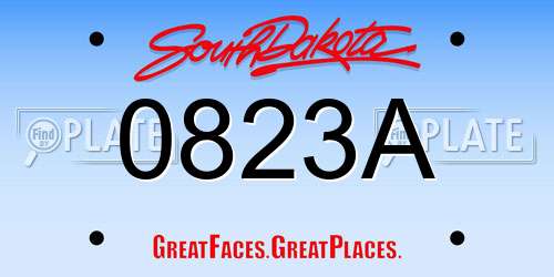 0823A South Dakota License Plate