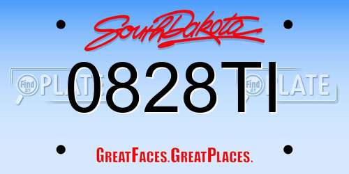0828TI South Dakota License Plate
