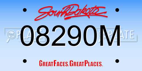 08290M South Dakota License Plate