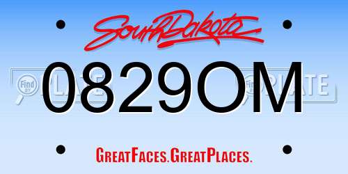 0829OM South Dakota License Plate