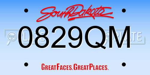 0829QM South Dakota License Plate