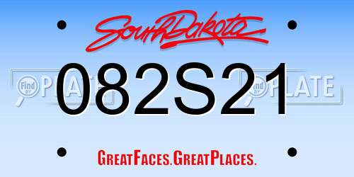 082S21 South Dakota License Plate