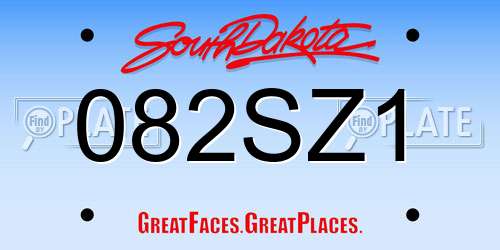 082SZ1 South Dakota License Plate