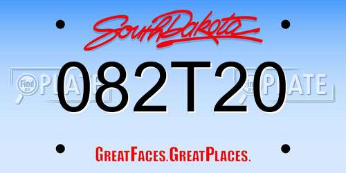 082T20 South Dakota License Plate
