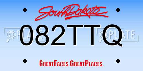 082TTQ South Dakota License Plate
