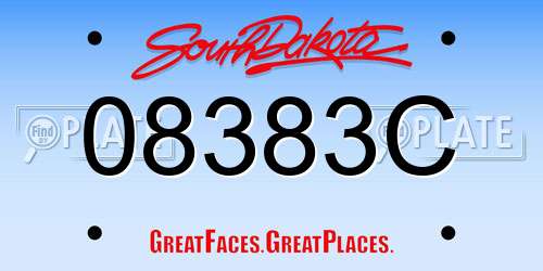 08383C South Dakota License Plate