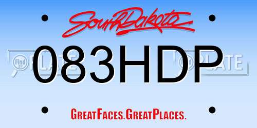 083HDP South Dakota License Plate