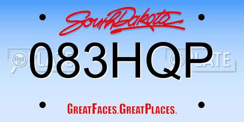 083HQP South Dakota License Plate