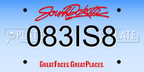083IS8 South Dakota License Plate