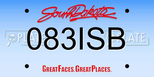 083ISB South Dakota License Plate