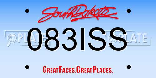 083ISS South Dakota License Plate