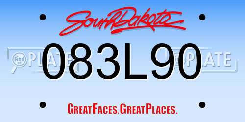 083L90 South Dakota License Plate
