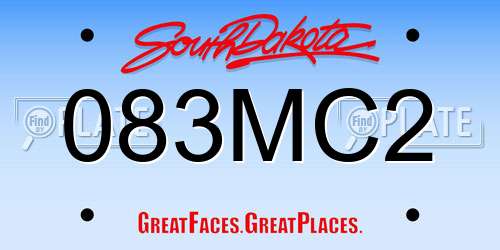 083MC2 South Dakota License Plate