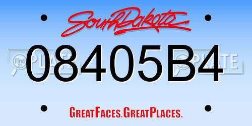 08405B4 South Dakota License Plate