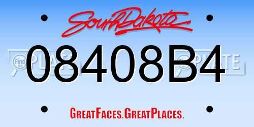 08408B4 South Dakota License Plate