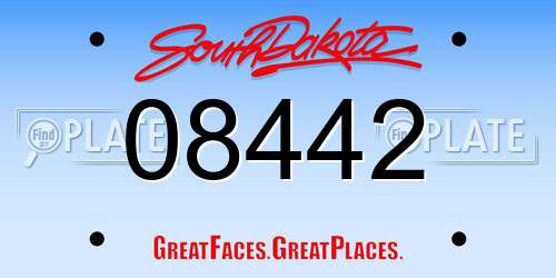 08442 South Dakota License Plate