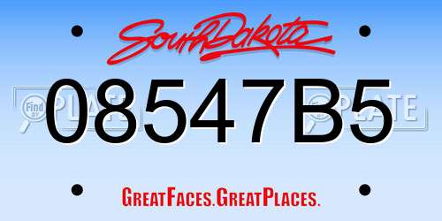 08547B5 South Dakota License Plate
