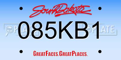 085KB1 South Dakota License Plate