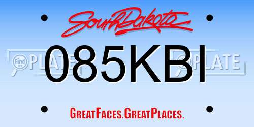085KBI South Dakota License Plate