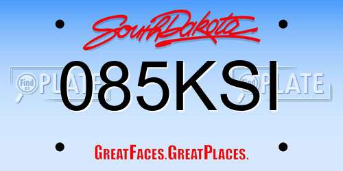 085KSI South Dakota License Plate