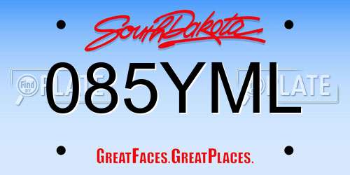 085YML South Dakota License Plate