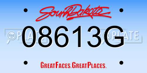 08613G South Dakota License Plate