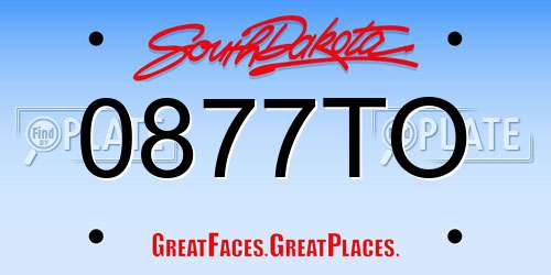 0877TO South Dakota License Plate
