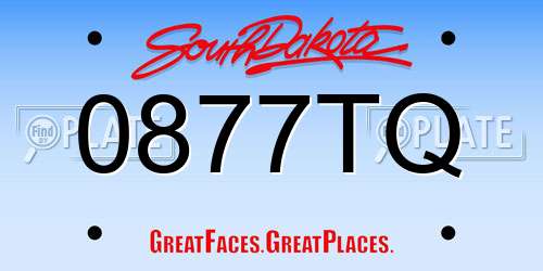0877TQ South Dakota License Plate
