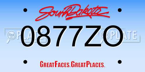 0877ZO South Dakota License Plate