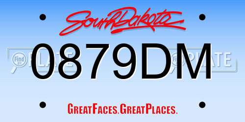 0879DM South Dakota License Plate